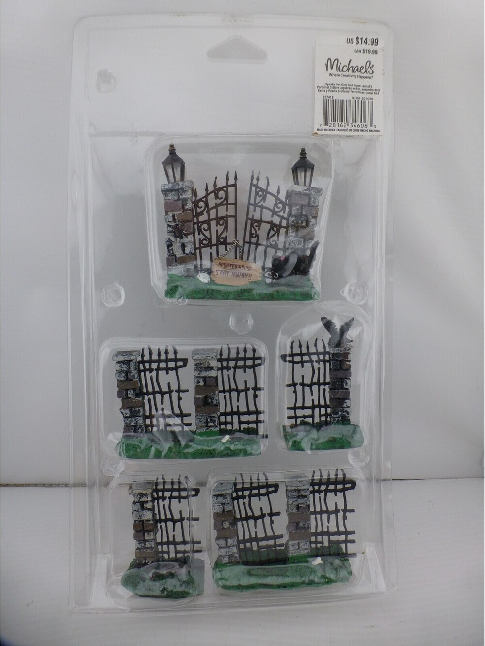 Michaels Halloween Spooky Iron Gate & Fence Set of 5 Miniature Haunted Yard I2